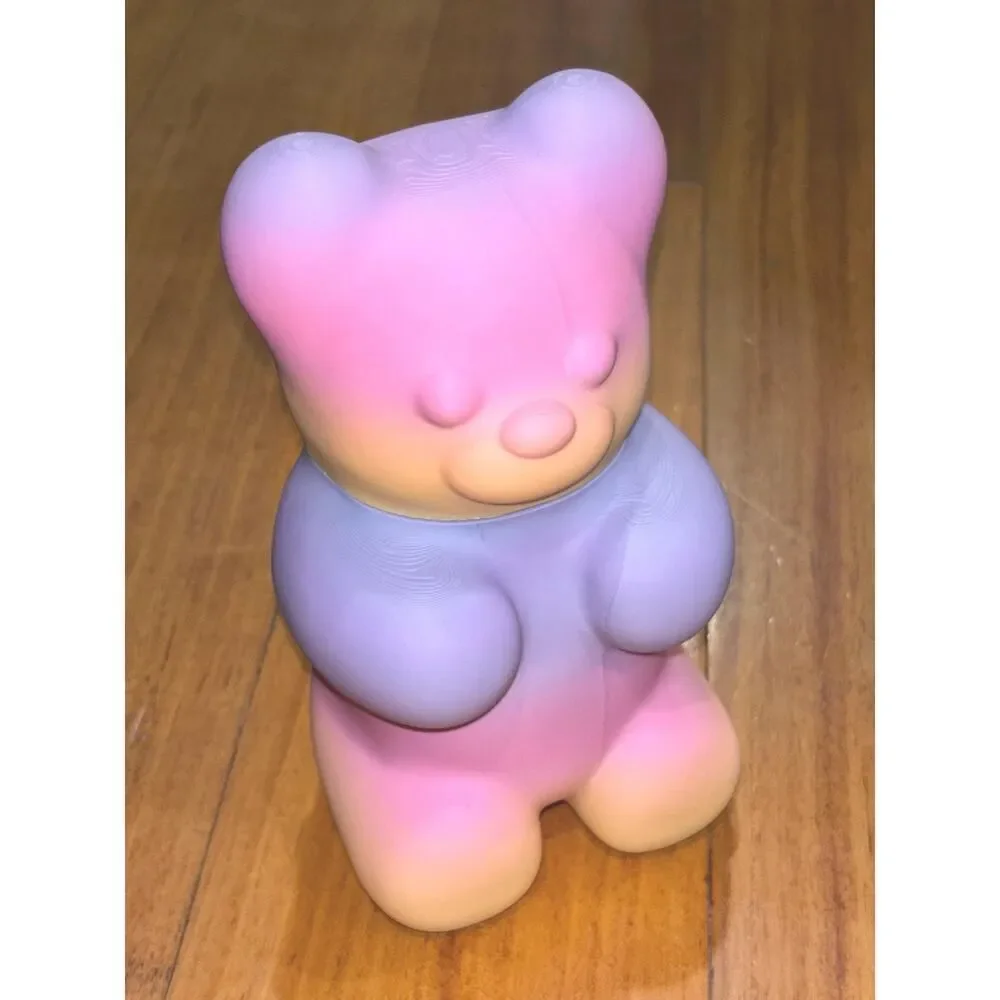 Gummy Bear Candy Jar | Pastel Ombre Storage Container, Desk Organizer